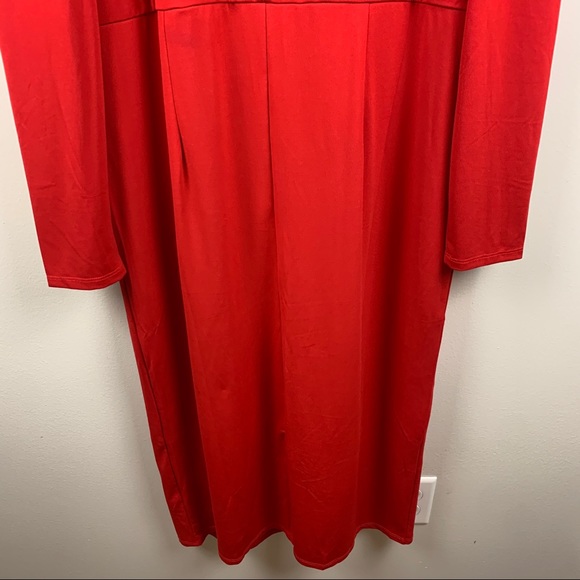 NWT gorgeous Eloquii red Puff Shoulder Midi Dress for special occasions, 18 - Picture 7 of 11